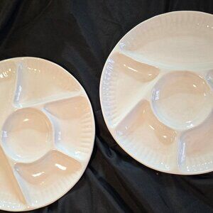 Vintage Set of Two CALIFORNIA POTTERY No. 542 Divided/Sectioned Plates